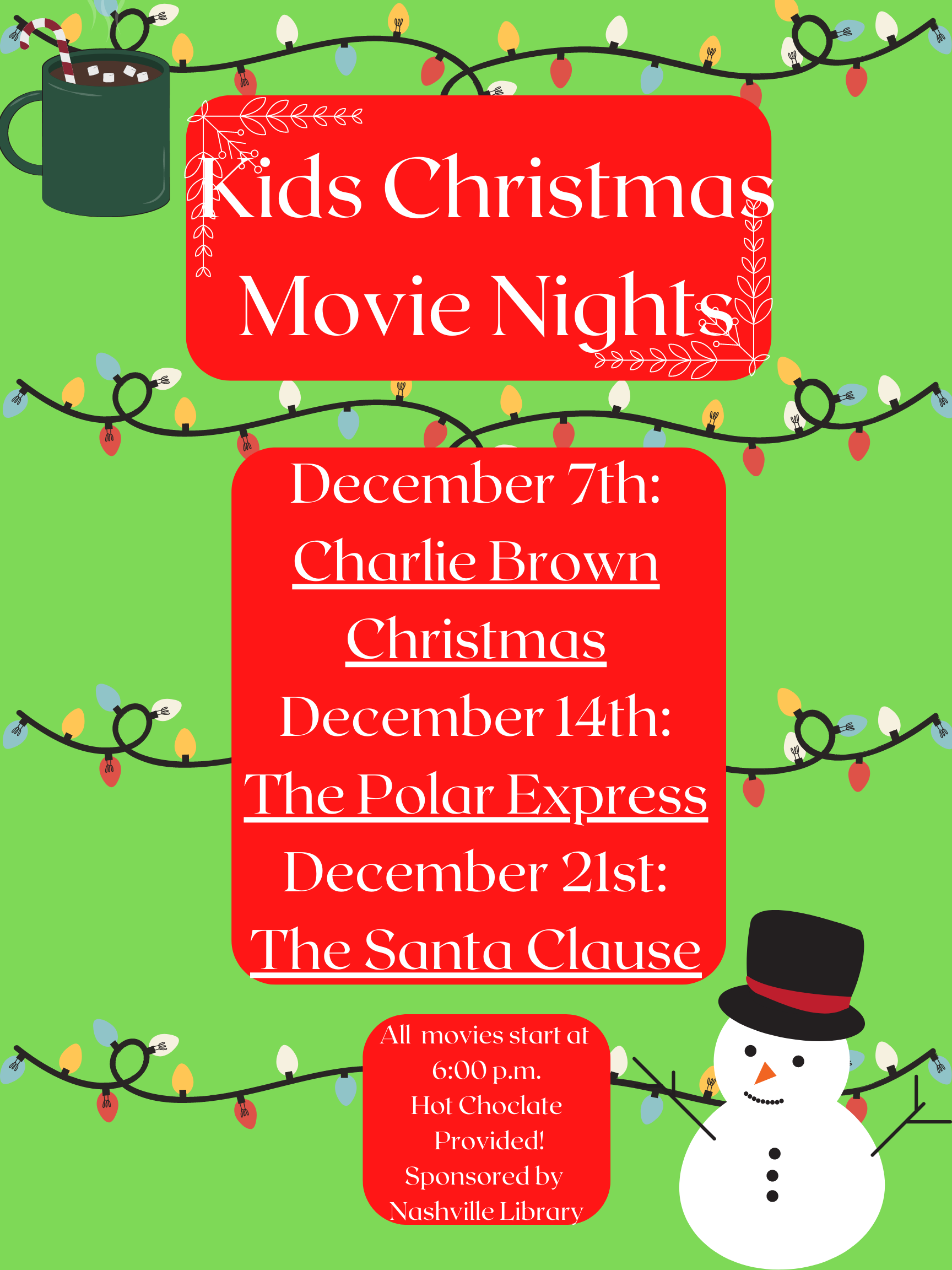 Kids Christmas Movie Nights – Nashville Public Library